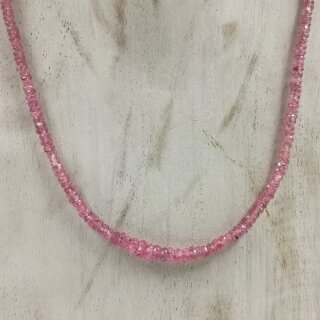 Pink Saphir Kette Linse fac. ca. 45cm