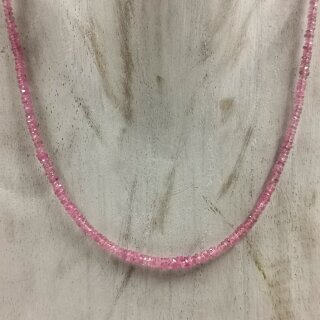 Pink Saphir Kette Linse fac. ca. 45cm