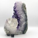 Amethyst aus Uruguay stehendes Stück mit poliertem Rand