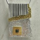 Rohdiamant Anhänger in Silber gefasst - Model 5