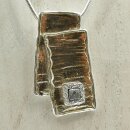 Rohdiamant Anhänger in Silber gefasst - Model 10