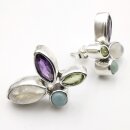 Ohrstecker 92,5er Silber mit Labradorit weiß, Amethyst, Aquamarin und Peridot