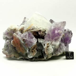 Amethyst mit Calcit Kristall