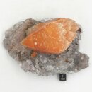 Amethyst mit Orangen Calcit Doppelenden- Brasilien, Minas Gerais