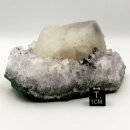 Amethyst mit Calcit Kristall