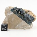 Blauer Turmalin Kristall in Quarz
