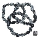 Schneeflockenobsidian Armband Nugget ca. 0,8-1,2 / 19cm